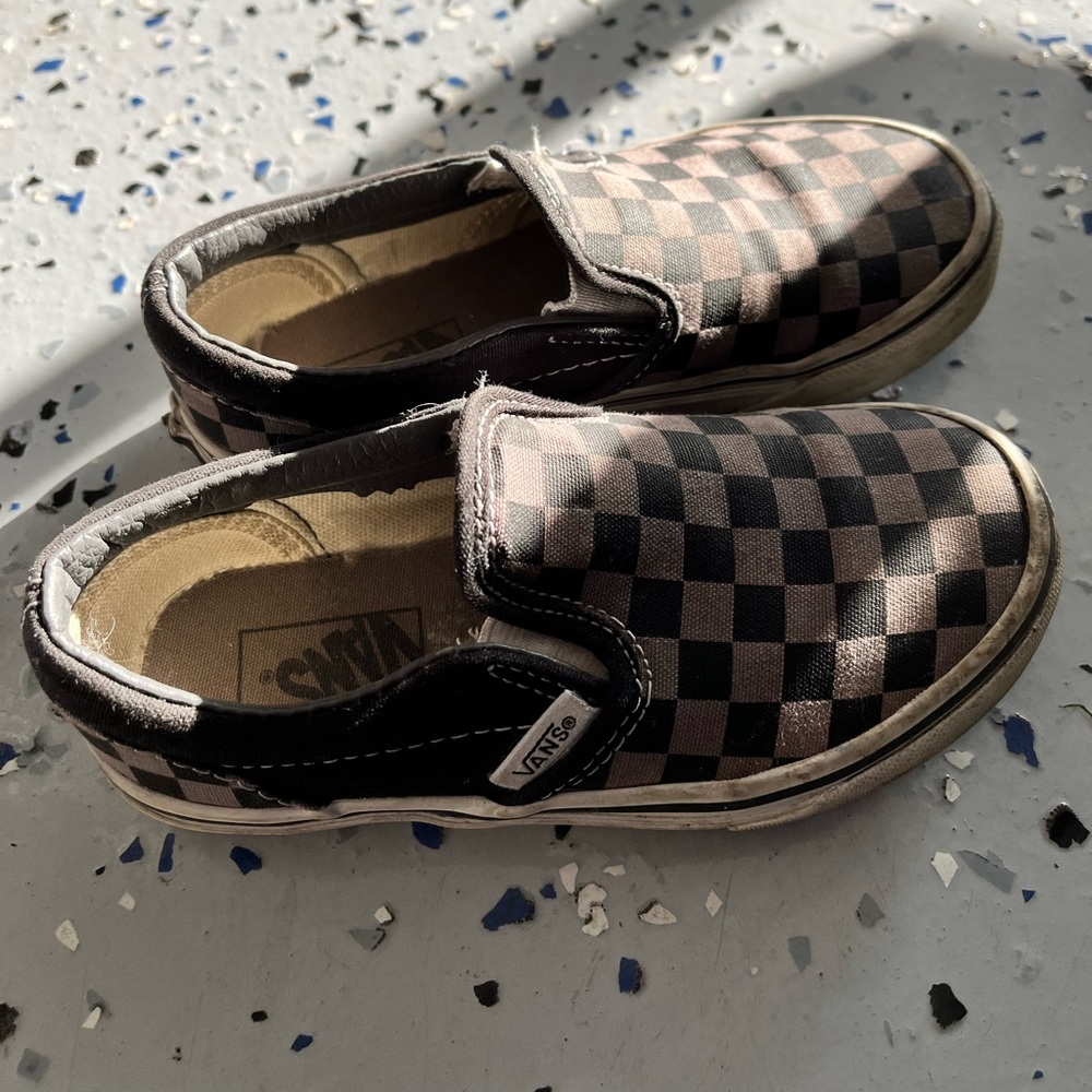 Boys Checkered Vans shoes
